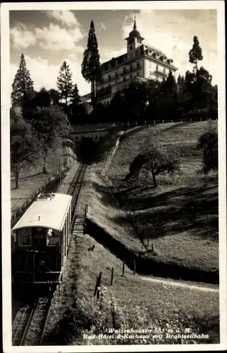 Ak Walzenhausen Kanton Appenzell Ausserrhoden Schweiz, Bad-Hotel, Kurhaus, Drahtseilbahn