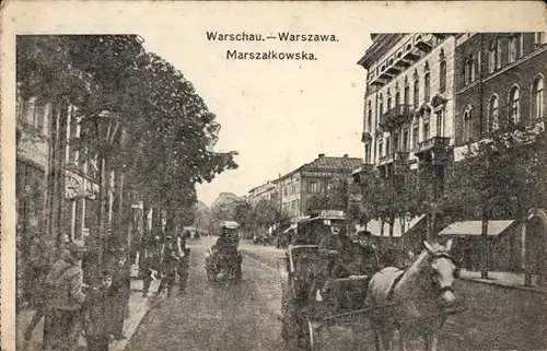 Ak Warszawa Warschau Polen, Marszałkowska
