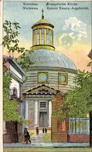 Ak Warszawa Warschau Polen, Evangelische Kirche
