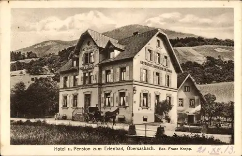 Ak Obersasbach Sasbach in der Ortenau Baden, Hotel und Pension zum Erlenbad