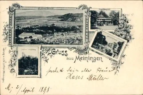 Ak Meiningen in Thüringen, Stadtansichten, Totale