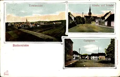 Ak Stotternheim Erfurt in Thüringen, Kirche, Schule, Carlsplatz