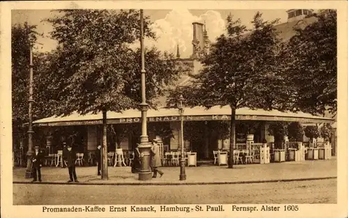 Ak Hamburg Mitte St. Pauli, Promenaden-Kaffee