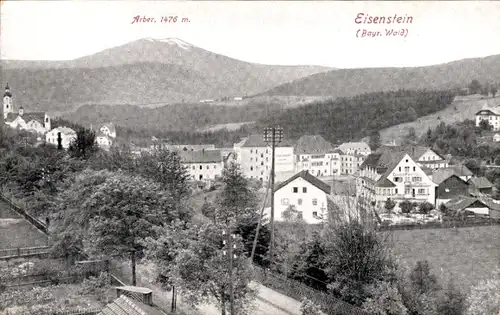 Ak Bayerisch Eisenstein im Bayrischen Wald Niederbayern, Gesamtansicht, Arber