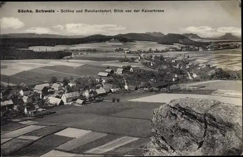 Ak Reinhardsdorf Schöna in Sachsen, Blick von der Kaiserkrone