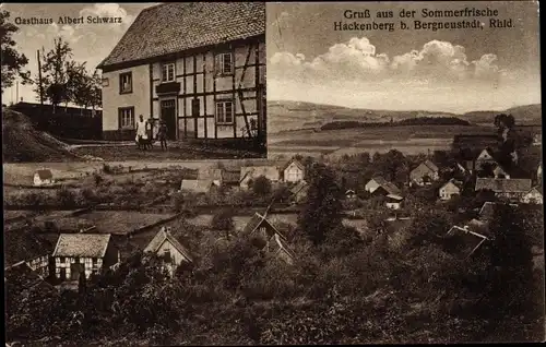 Ak Hackenberg Bergneustadt im Bergischen Land, Gasthaus, Gesamtansicht des Ortes