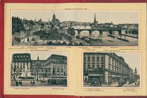 32 Judaika Lithos Album Frankfurt am Main, alte und neue Synagoge, Rothschilds Stammhaus