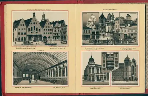 32 Judaika Lithos Album Frankfurt am Main, alte und neue Synagoge, Rothschilds Stammhaus