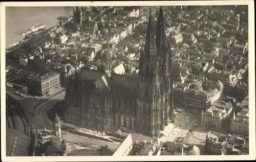 Ak Köln am Rhein, Fliegeraufnahme, Dom