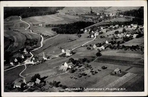 Ak Würzbach Oberreichenbach im Schwarzwald, Fliegeraufnahme