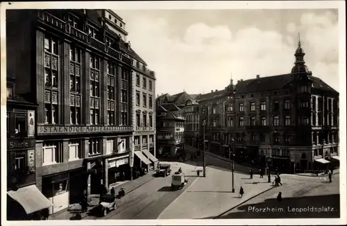 Ak Pforzheim im Schwarzwald, Leopoldsplatz, Geschäftshaus, Ständige Musterausstellung