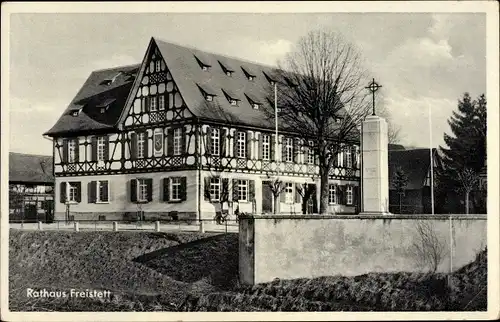 Ak Freistett Rheinau in Baden, Rathaus