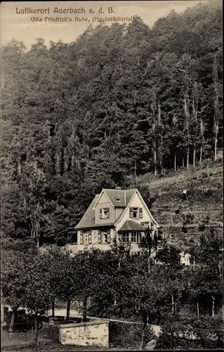 Ak Auerbach Bensheim an der Bergstraße Hessen, Villa Friedrich's Ruhe, Hochstädtertal