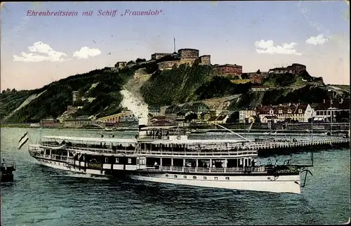 Ak Ehrenbreitstein Koblenz, Schiff Frauenlob, Rheindampfer
