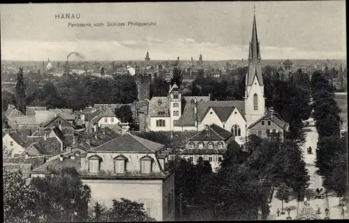 Ak Hanau am Main, Panorama vom Schloss Philippsruhe aus