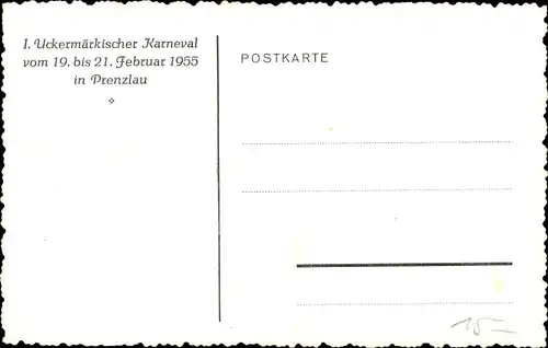 Ak Prenzlau in der Uckermark, 1. Uckermärkischer Karneval 1955