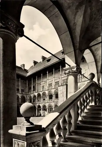 Ak Kraków Krakau Polen, Burghof