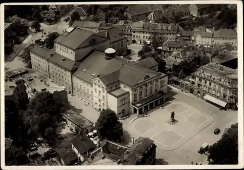 Ak Weimar in Thüringen, Deutsches Nationaltheater, Fliegeraufnahme, Junkers Luftbild