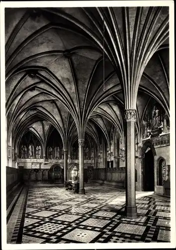 Ak Malbork Marienburg Westpreußen, Kapitelsaal im Hochschloss, Deutscher Ritterorden, Innenansicht