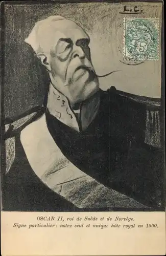 Künstler Ak König Oskar II von Schweden und Norwegen, Portrait