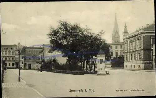 Ak Lubsko Sommerfeld in der Niederlausitz Ostbrandenburg, Pförtner mit Bahnhofstraße