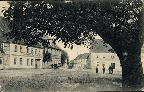 Ak Uebigau in Brandenburg, Marktansicht, Dobrilugkerstraße, Tischlerei Teubner