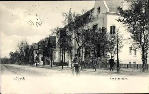 Ak Hansestadt Lübeck, Partie am Stadtpark