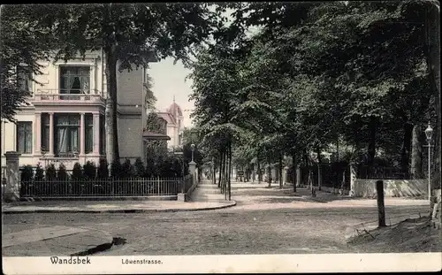 Ak Hamburg Wandsbek, Blick in die Löwenstraße