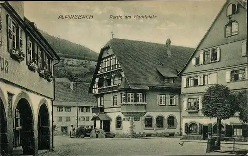 Ak Alpirsbach im Schwarzwald, Marktplatz
