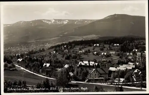 Ak Szklarska Poręba Schreiberhau Riesengebirge Schlesien, Weißbachtal, Kamm, Sanatorium Hochstein