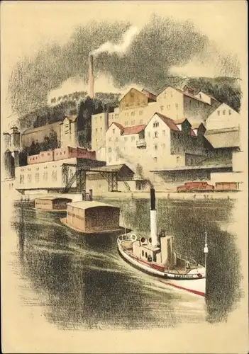 Ak Wädenswil Kanton Zürich, Brauerei, Blick auf den Ort