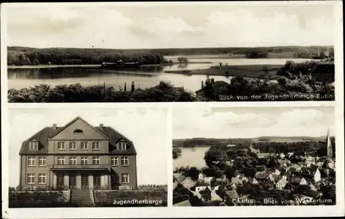 Ak Eutin Ostholstein, Jugendherberge, Totalansicht der Stadt vom Wasserturm aus