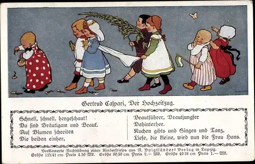 Künstler Ak Caspari, Gertrud, Der Hochzeitszug, Kinder