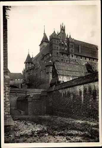 Ak Malbork Marienburg Westpreußen, Hochschloss, Kapitelsaalgiebel