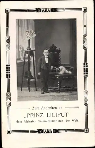 Ak Prinz Liliput, der kleinste Salon-Humorist der Welt