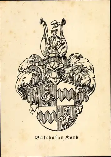 Wappen Ak Legnica Liegnitz Schlesien, Balthasar Korb, Korb'sches Sippenarchiv