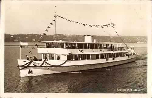 Ak Motorschiff Bayern auf dem Starnberger See