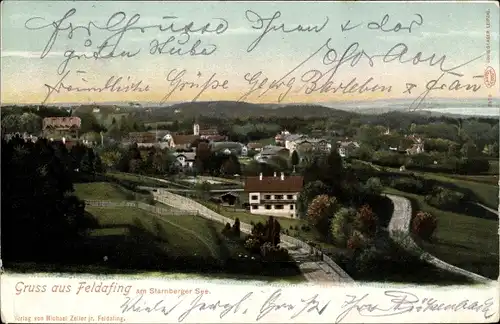 Ak Feldafing am Starnberger See, Panorama der Ortschaft