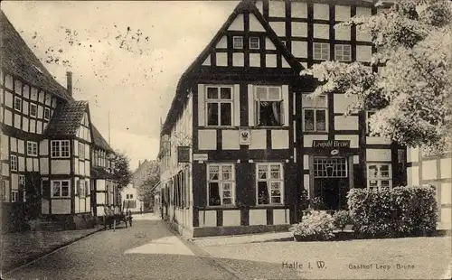 Ak Halle in Westfalen, Geschäft Leopold Brune in der Bahnhofstraße