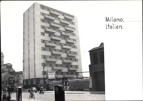 Foto Milano Mailand Lombardia, Gebäude, Hochhaus, Straßenpartie