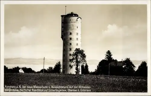 Ak Allmannsdorf Konstanz am Bodensee, Allmannsdorfer Höhe, Wasserturm