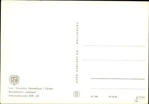 Ak Unser Sandmännchen, Sandmann, DDR Deutscher Fernsehfunk, S 19 63