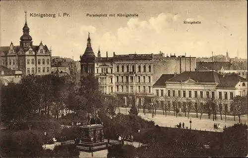 Ak Kaliningrad Königsberg Ostpreußen, Paradeplatz mit Königshalle