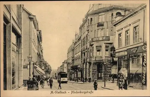 Ak Mönchengladbach am Niederrhein, Hindenburgstraße, Hotel