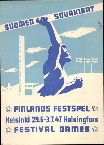 Ak Helsinki Helsingfors Finnland, Festspiele 1947, Suomen Suurkisat