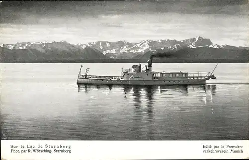 Ak Salondampfer Ludwig auf dem Starnberger See