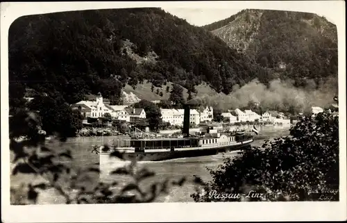 Foto Ak Salondampfer Hebe, Donaureise von Passau nach Linz