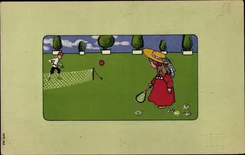 Ak Kinder spielen Tennis