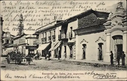 Ak Salta Argentinien, Straßenpartie im Ort