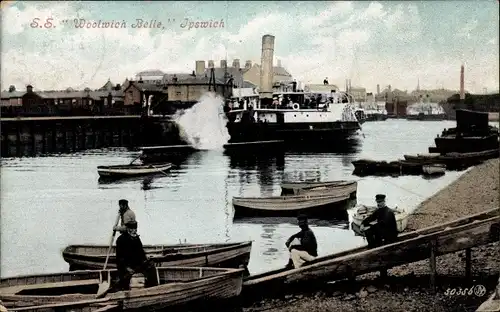 Ak Ipswich Suffolk England, Dampfer SS Woolwich Belle